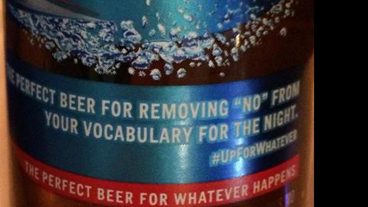 
Bud Light is apologizing after a slogan on its beer bottles interpreted as promoting rape culture sparks intense backlash on social media.
