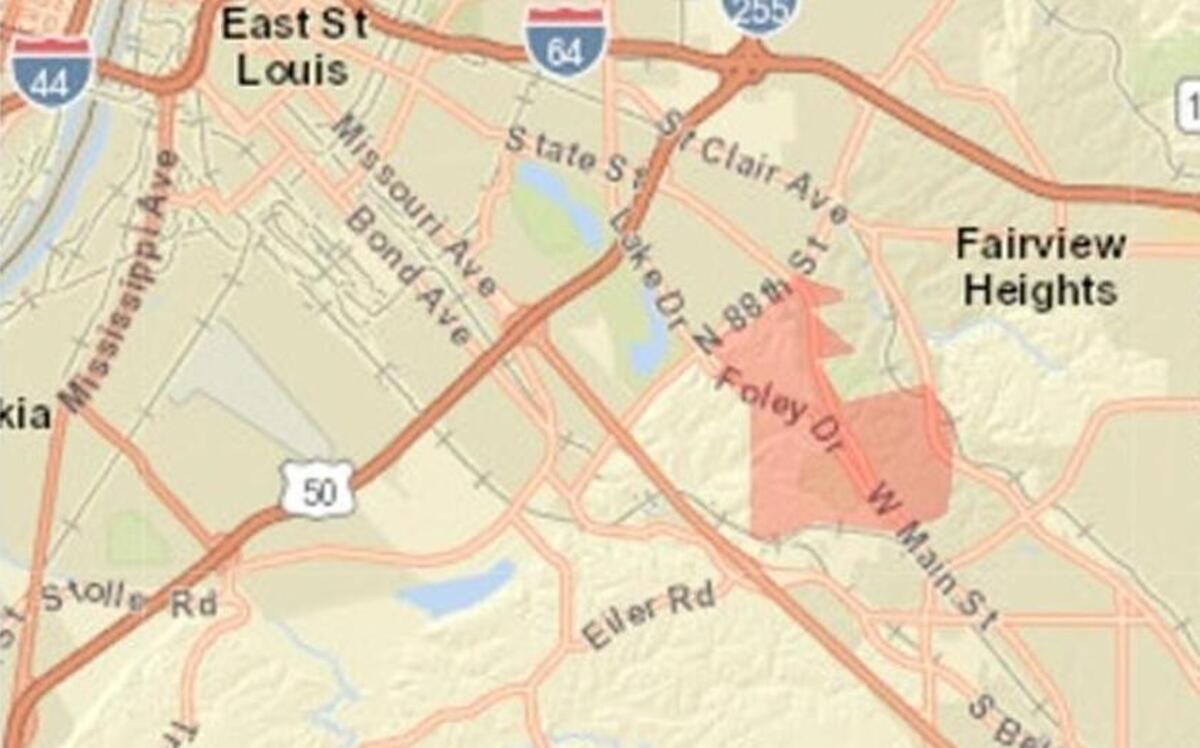 Anywhere in the orange area is under a water boil order from Illinois American Water after a water main break Friday afternoon.