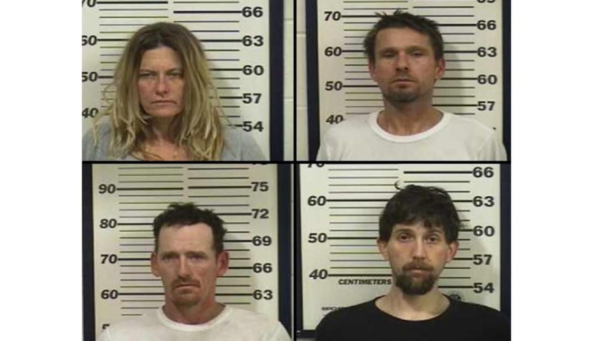 Bethalto police arrested four people in connection to storage unit burglaries Monday night. Kellie Jarrett (top left), Mark French (top right), Wayne Knight (bottom left) and Derrick Stover (bottom right)