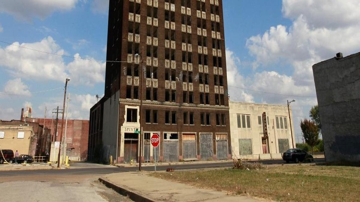 Projects like redeveloping old buildings such as this one in East St. Louis could benefit from a new county program.