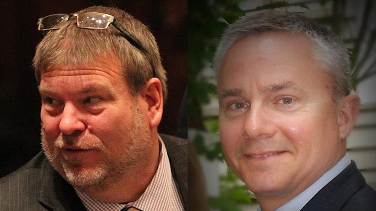 State Rep. Charlie Meier, left, and primary challenger Don Moore, right.