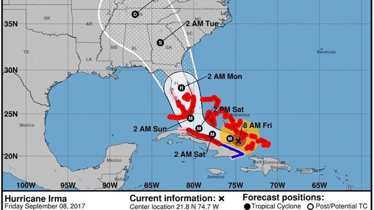 The cone of uncertainty extends over several states, but forecasters in St. Louis are predicting sunny days ahead for Southern Illinois.