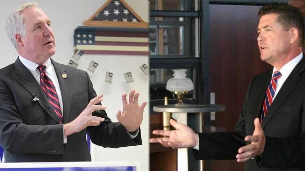 State Sen. Kyle McCarter, right, R-Lebanon is challenging incumbent U.S. Rep. John Shimkus.