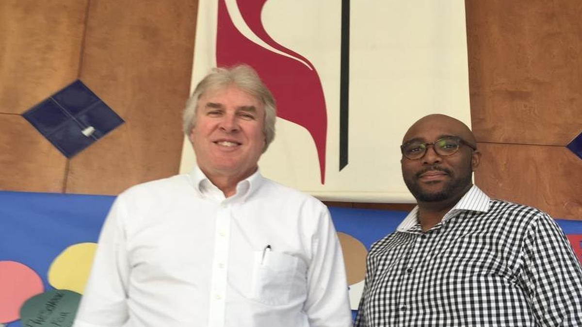 Bill Kreeb, left, retiring executive director, and Christopher K. Coleman, the new chief executive for the Lessie Bates Davis Neighborhood House in East St. Louis.
