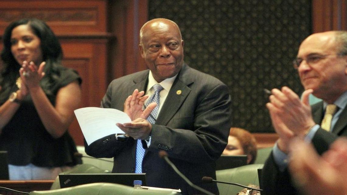 Illinois State Rep. Eddie Lee Jackson on the floor of the House.