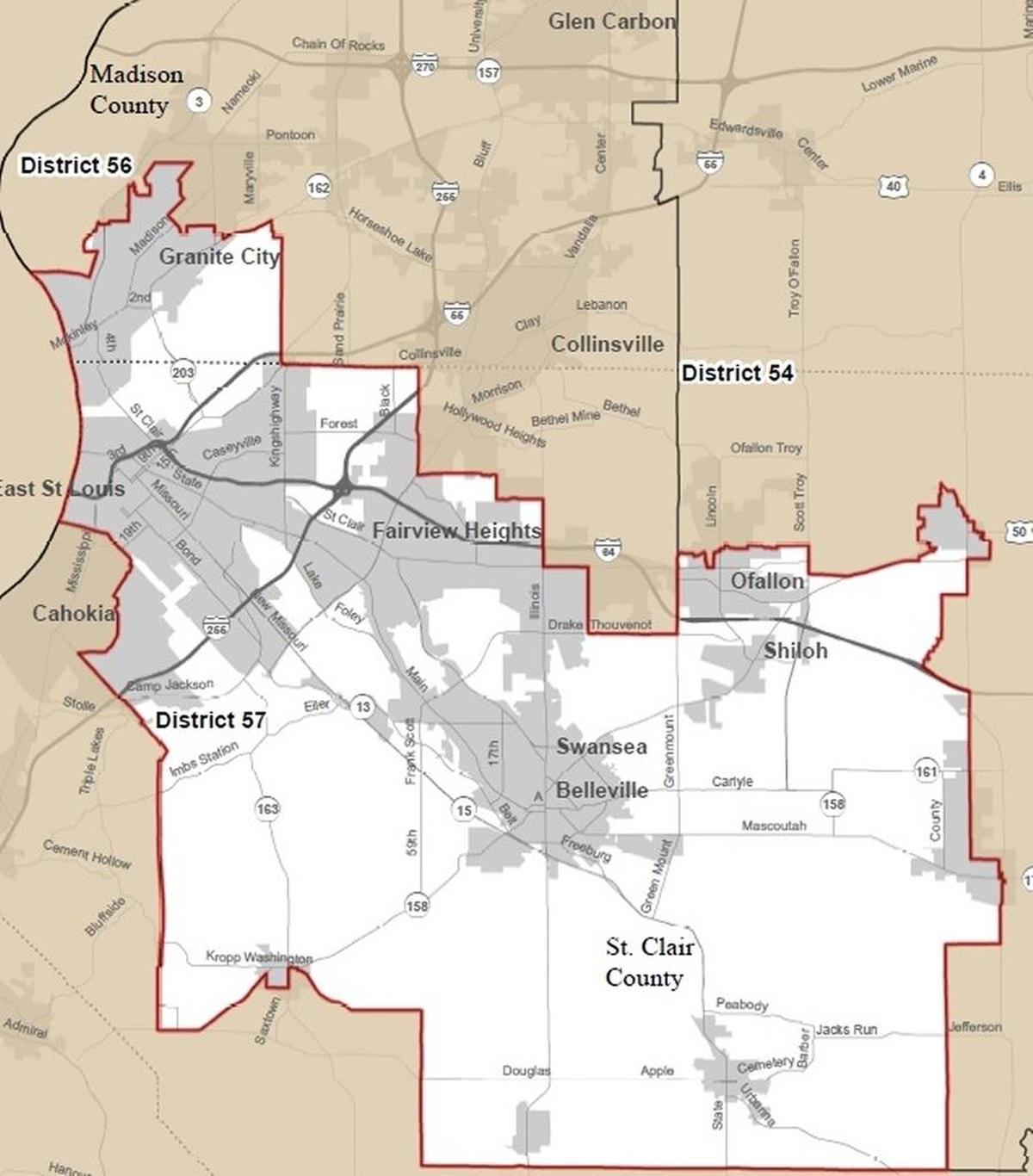 Map of the 57th State Senate District