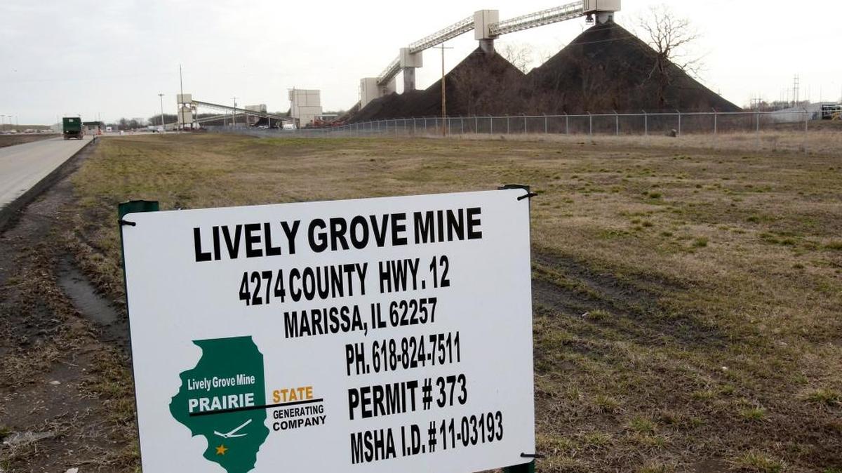 This Feb. 23, 2012 photo shows piles of coal being moved overhead in slurry pipes at the Prairie State Generating Company’s Lively Grove coal mine near Marissa, Ill. At a time when the embattled coal industry is fighting economic and political challenges that threaten many jobs in central and southern Illinois, the state Attorney General’s Office is considering legal action against the Illinois Department of Natural Resources for what prosecutors call a failure to follow the terms of a court-brokered plan to toughen oversight of the mine permit process.