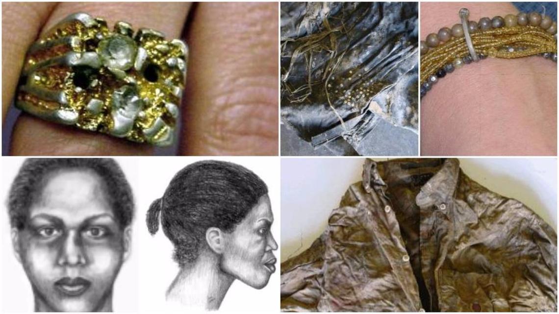 A body of a black woman was found in June 2002 on I-70 near mile marker 23. She was found wearing these clothes and jewelry.