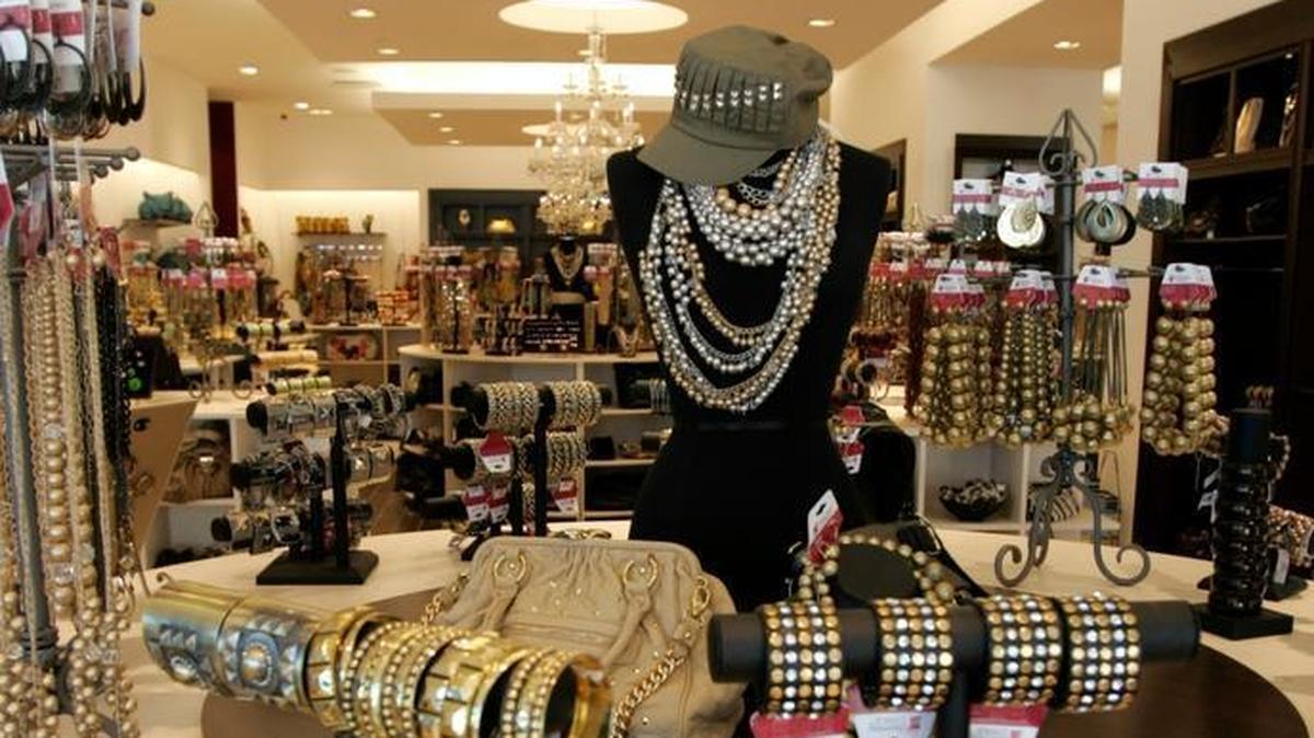 An interior view of a Charming Charlie store.