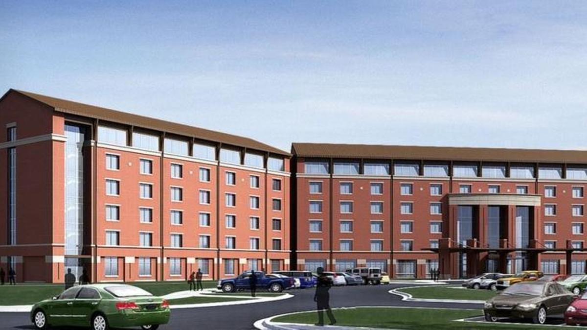 A sketch of the new hotel planned at Scott Air Force Base.