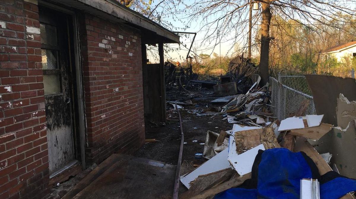 Firefighters from multiple agencies, including Camp Jackson, Alorton, Cahokia, Church Road and Prairie DuPont, helped put out a fully-involved garage fire in Centreville Friday night off of Gay Avenue.