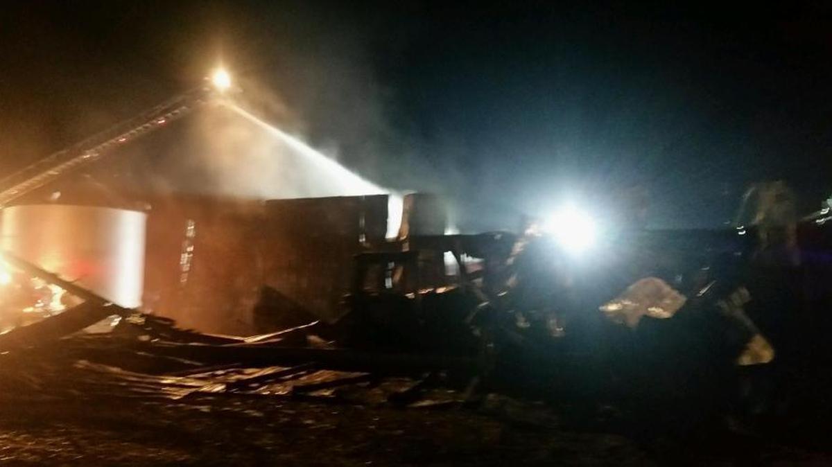 Firefighters from several departments fought the equipment shed fire for more than three hours Wednesday evening.