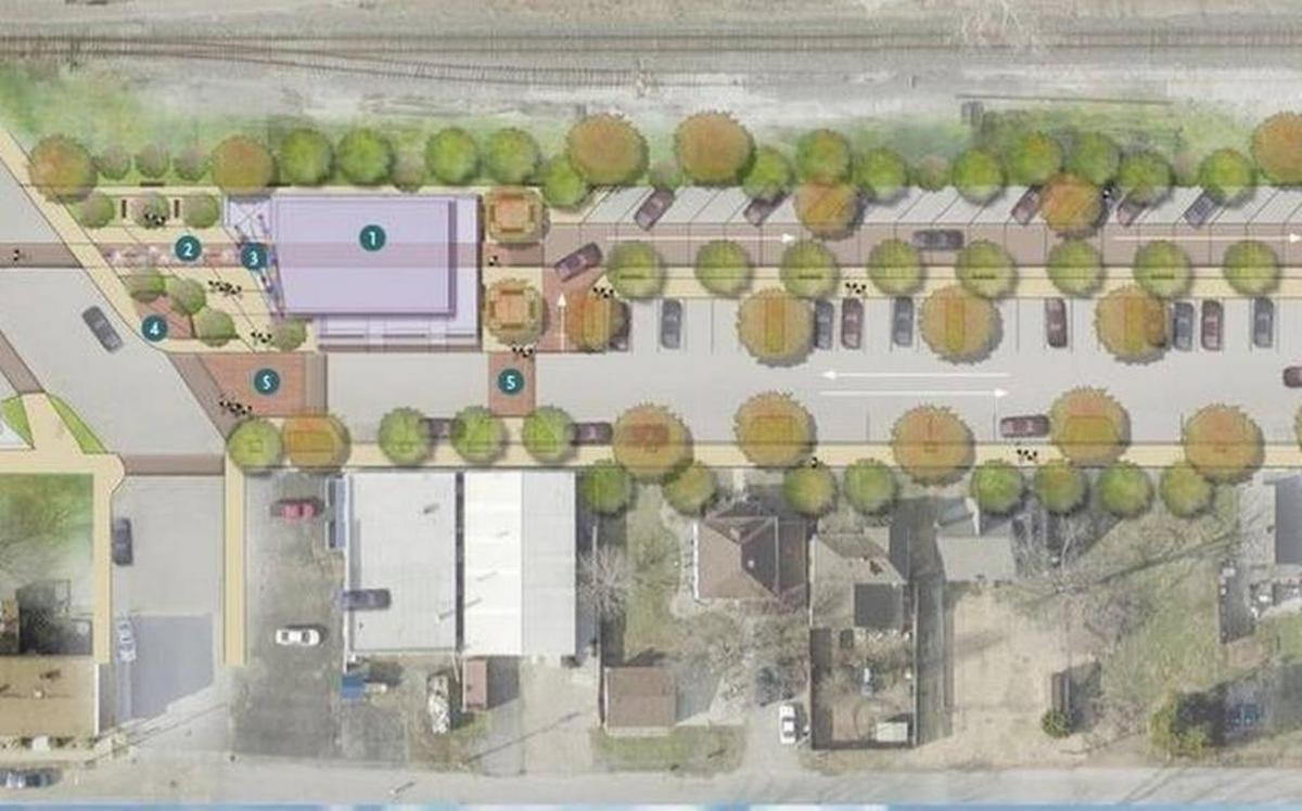 The original plan for the Downtown Plaza project.