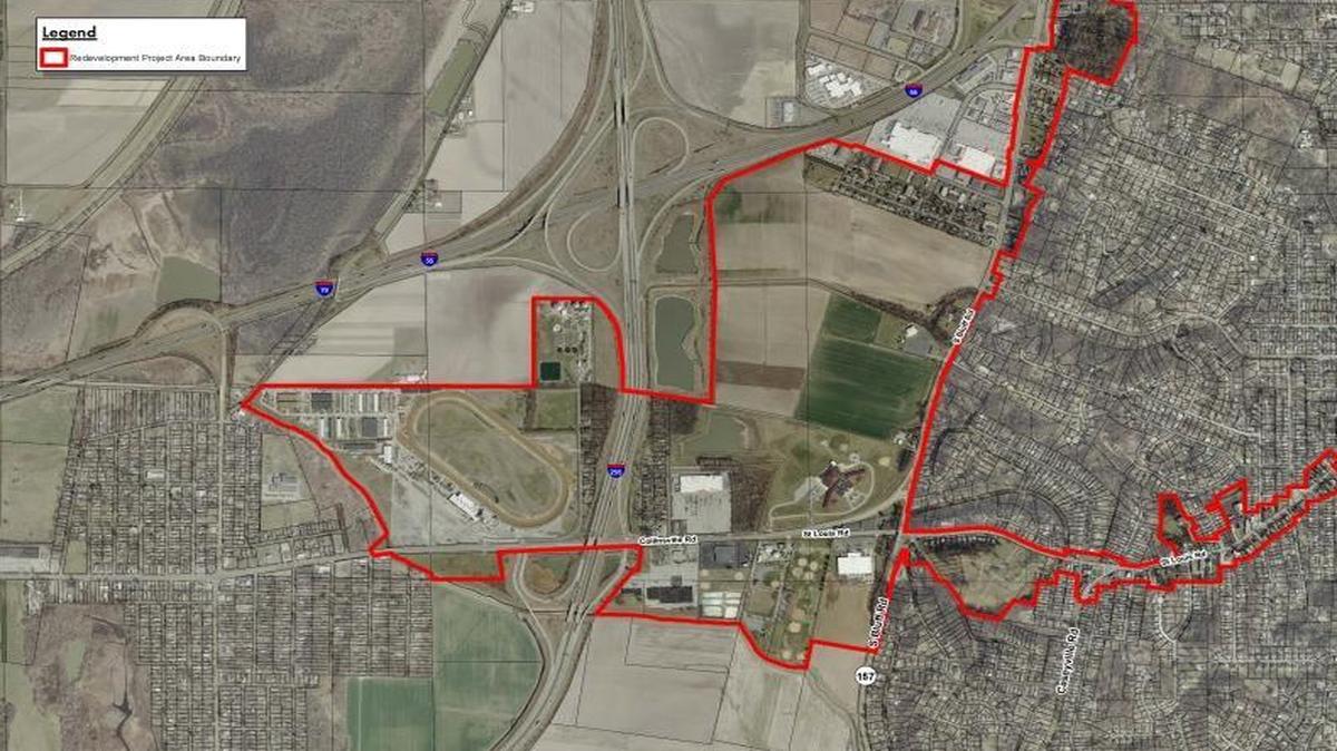 A map shows the preliminary boundaries of the proposed southwest corridors tax increment financing district and overlapping business district.