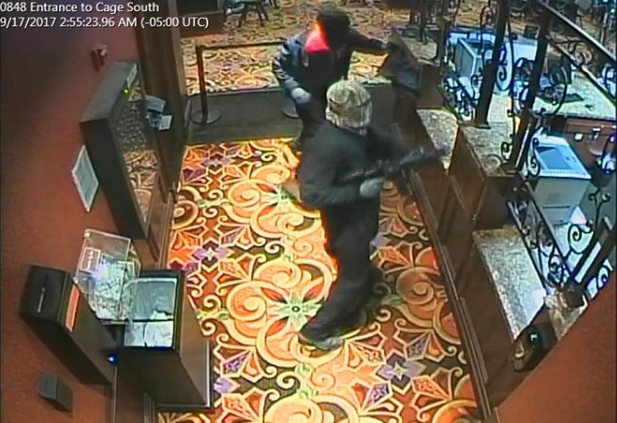 This image of suspects in the Casino Queen robbery was released by Illinois State Police on Monday. Anyone with information is asked to contact ISP’s Sergeant Elbert Jennings at 618-571-4124, or CrimeStoppers at 866-371-8477. Callers can remain anonymous.