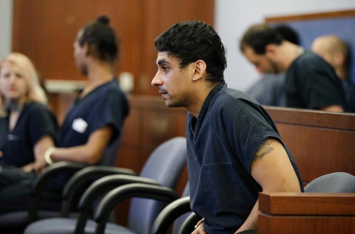 Jason Quate appears in court Friday in Las Vegas.