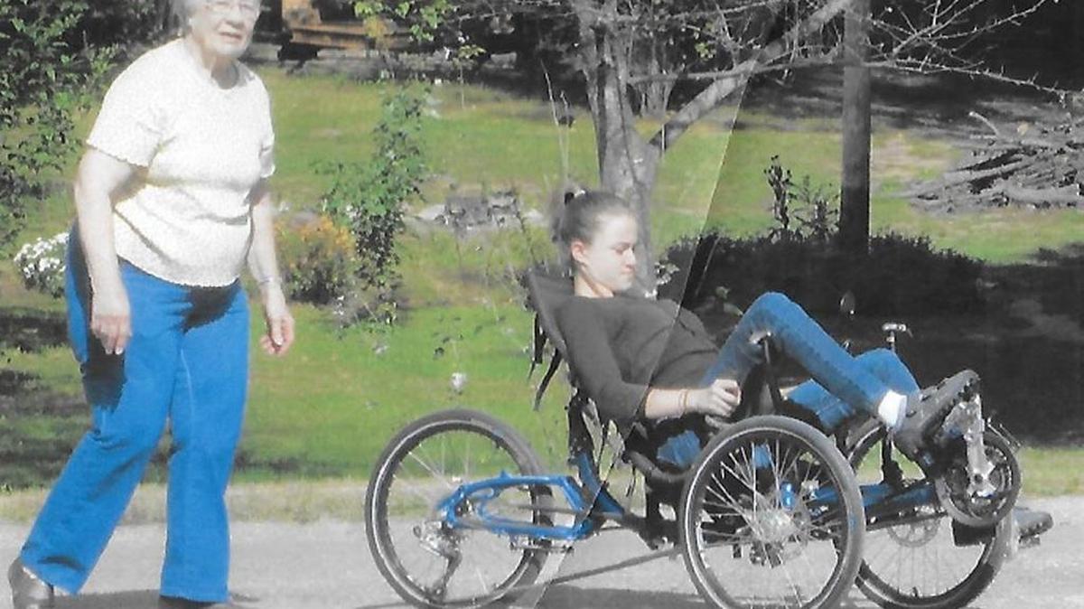 Bailey Kruse, 17, has Friedreich's ataxia, a neuromuscular degenerative disorder, and one of the ways she can stay active is with this recumbent bike, which was stolen July 17.