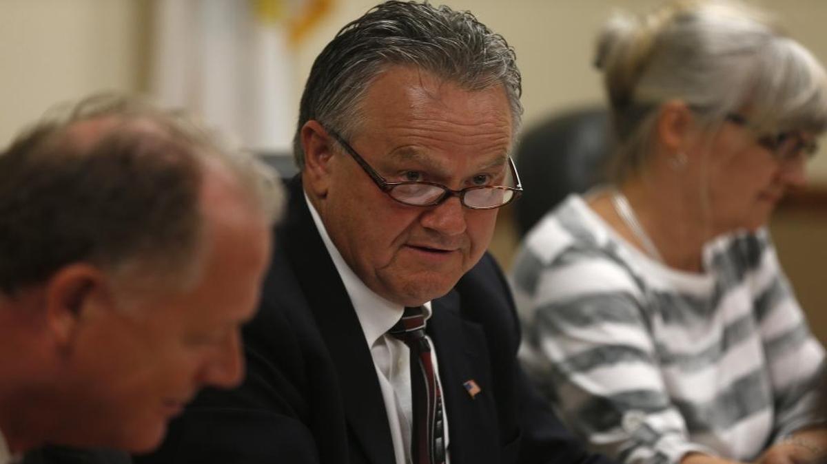 St. Clair Township Supervisor David Barnes during the St. Clair Township Board of Trustees meeting on June 16.