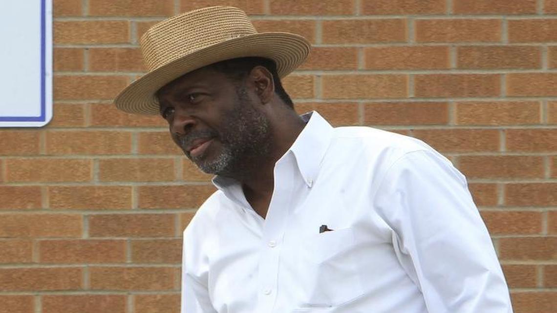 East St. Louis Township Supervisor Oliver Hamilton outside the Township Offices, which are located at the Clyde Jordan Senior Center on State Street in East St. Louis.