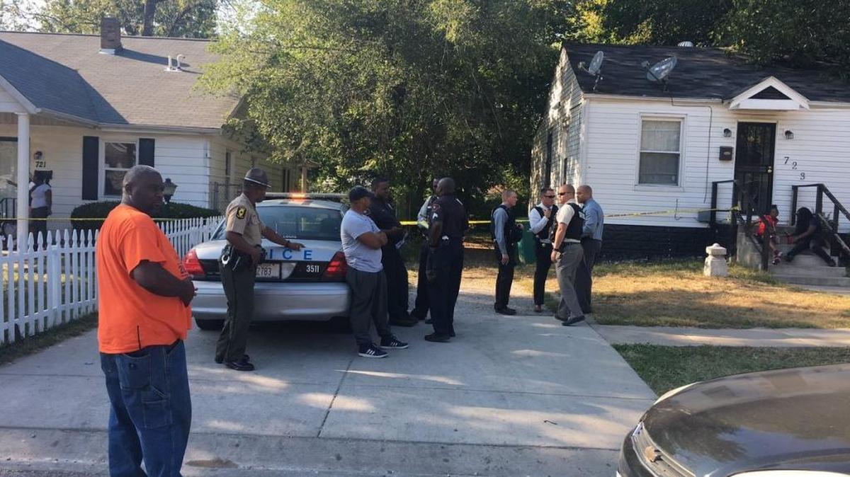 Police investigate an incident Monday afternoon outside a home in the 700 block of 84th Street in East St. Louis