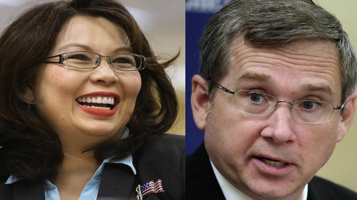 Tammy Duckworth, left, and Mark Kirk are vying for the U.S. Senate seat in Illinois this fall.