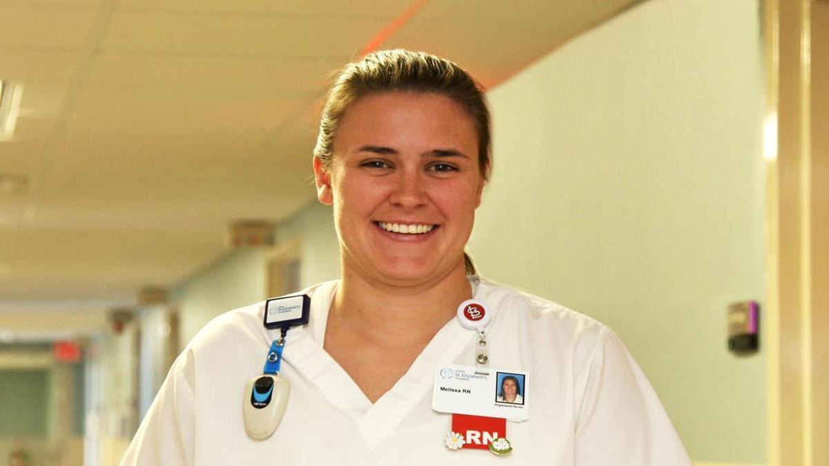 
St. Elizabeth’s Hospital awarded Melissa Gray, a registered nurse from the Rehabilitation Unit, the DAISY Award For Extraordinary Nurses.
