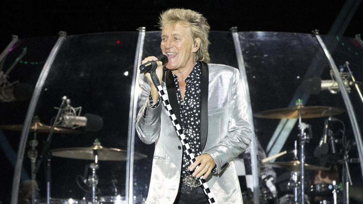 Rod Stewart performs onstage in Hayrkon park, Tel Aviv, Israel, Wednesday, June 14, 2017.