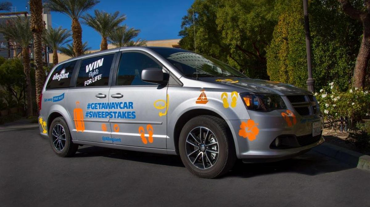You could win free flights for life if you take a picture with the Alegiant Getaway Car and post it to social media.