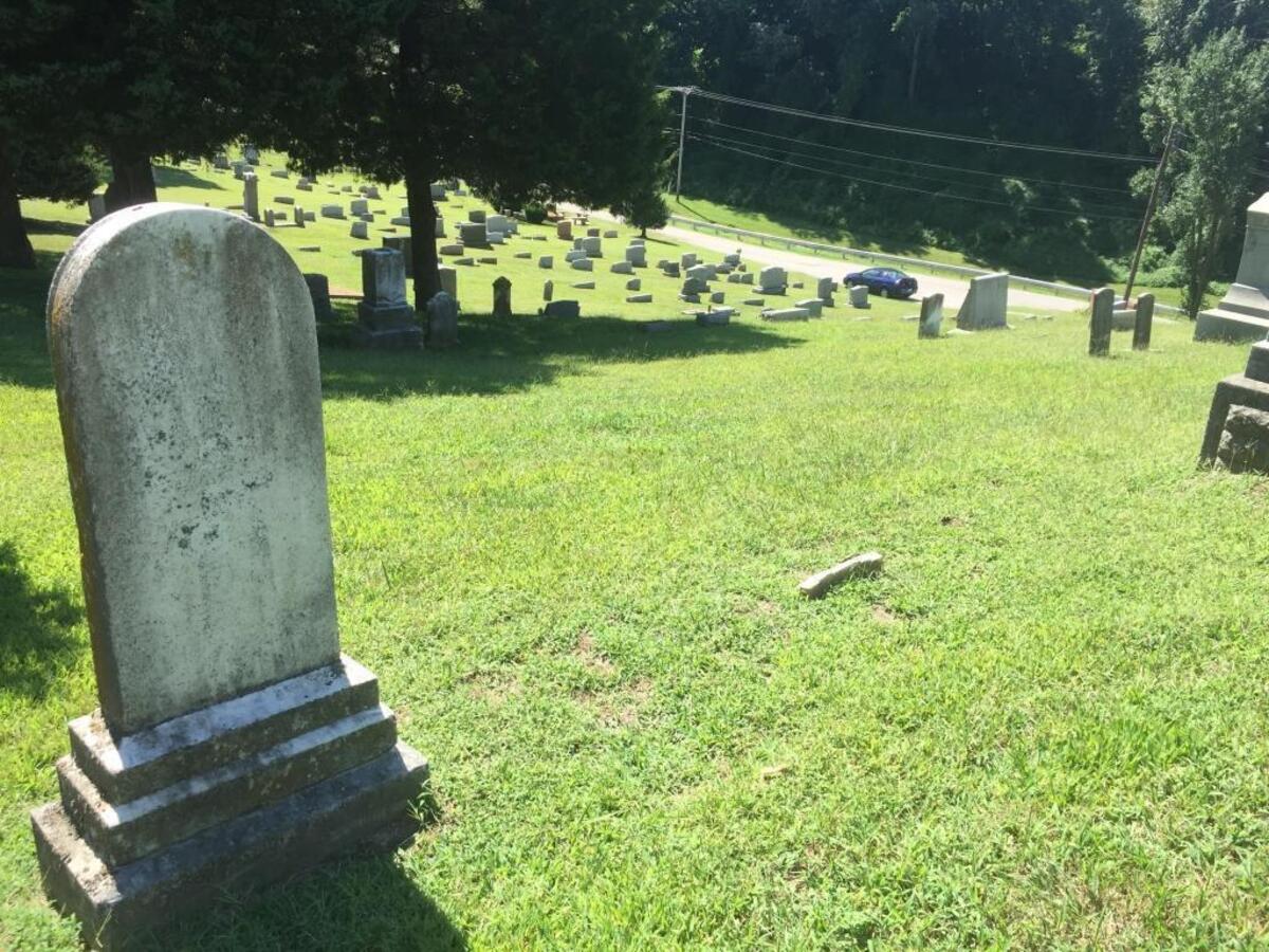 One of the nine headstones stolen from Caseyville Cemetery.