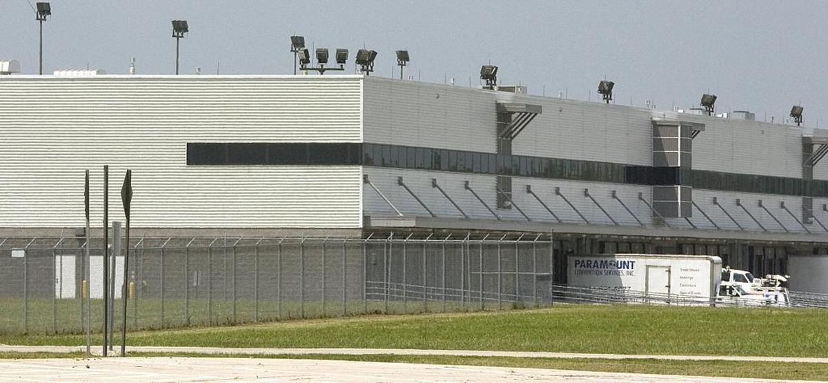 This is a view of the MidAmerica Airport Cargo Terminal building. The Boeing Co. is now leasing space inside the facility.