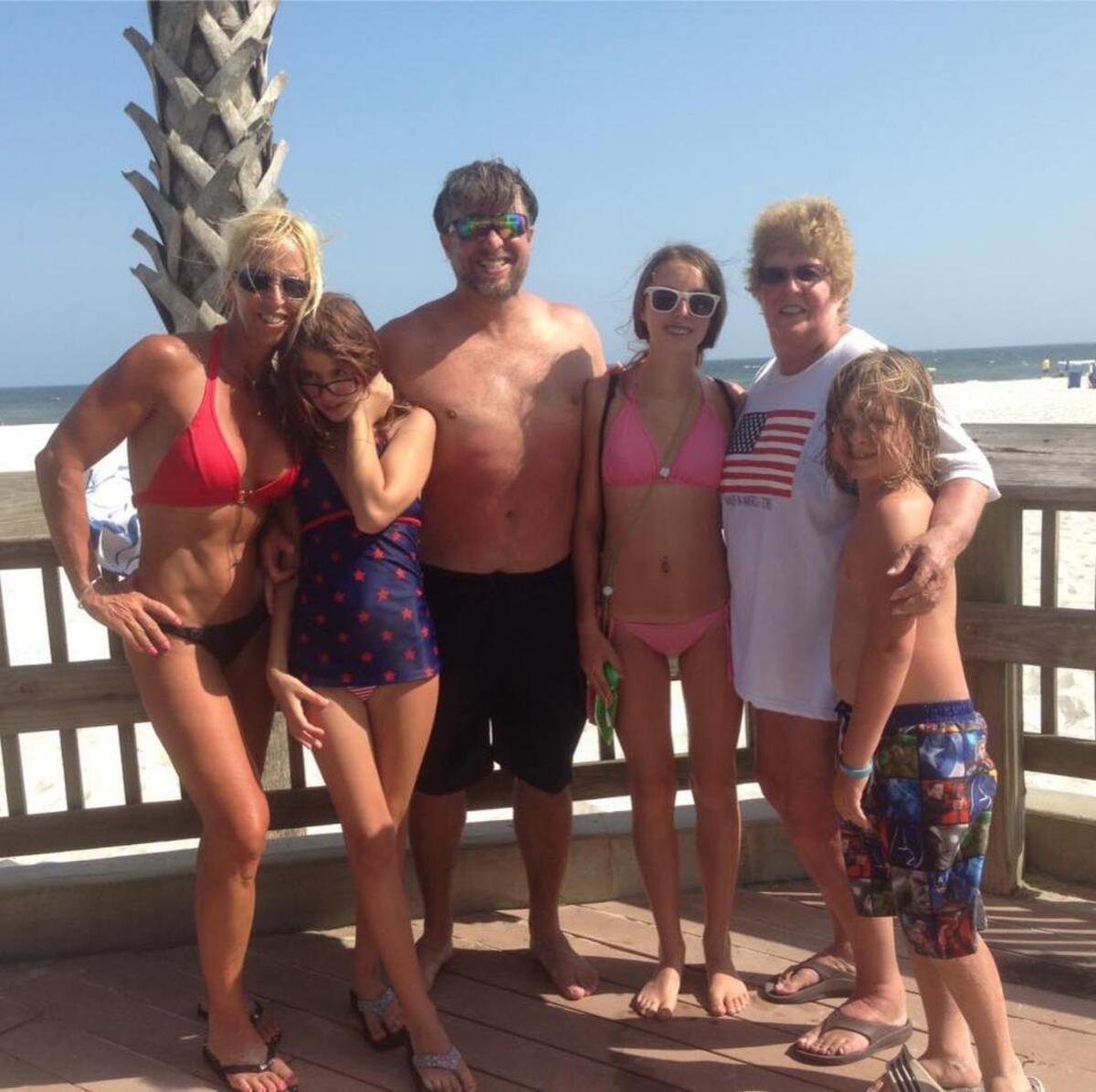 Marlene Horn (second from right) poses with her family on the last vacation they took together. Her son, Rodney Rednour, is center.