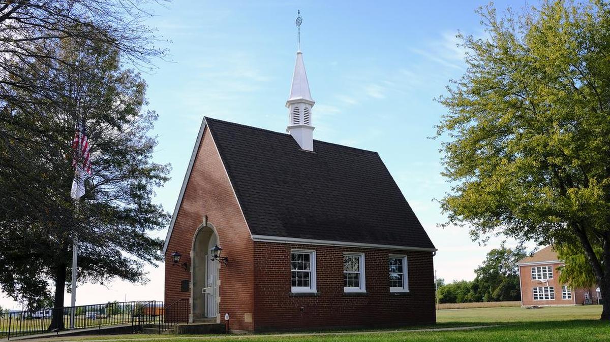 The shrine for The Liberty Bell of the West sits in what is left of Kaskaskia, Illinois’ first state capital.
