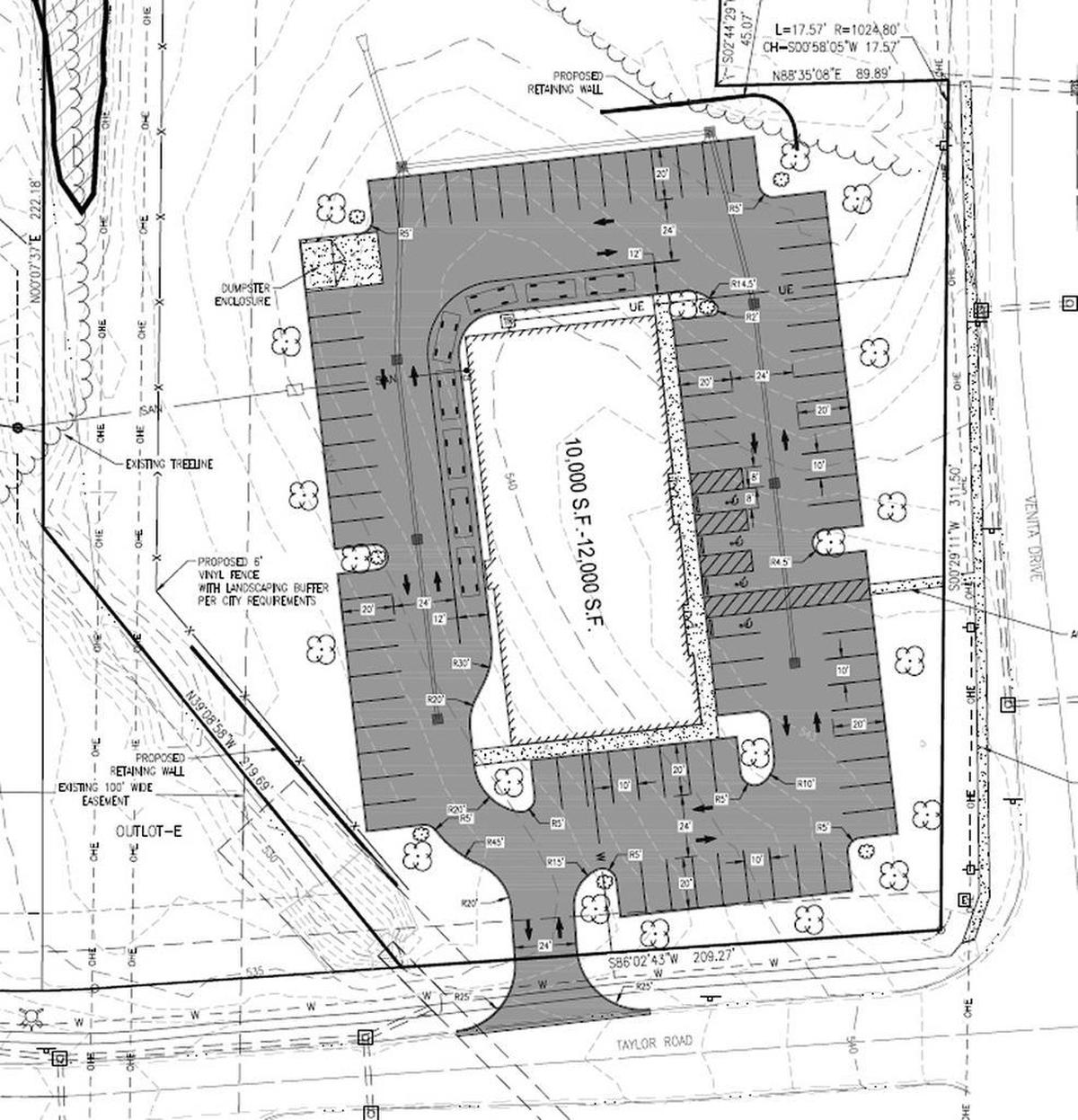 Proposed Park Bridge retail center design