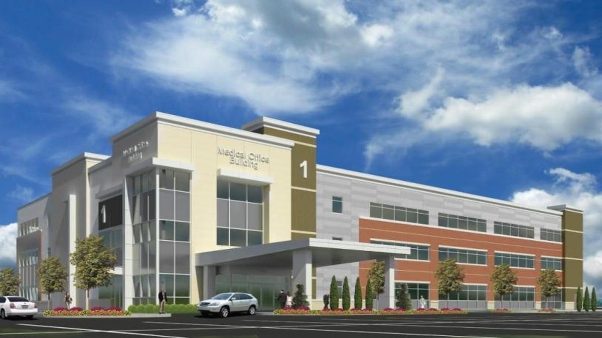 This is an artist’s rendering of the $25 million medical office building planned to be built at Memorial Hospital East in Shiloh. The building is expected to be finished late next year.
