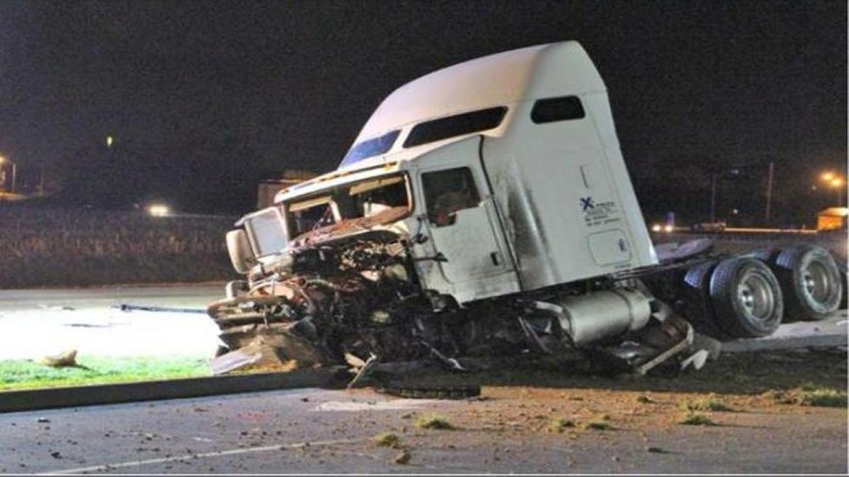 The truck after the crash.