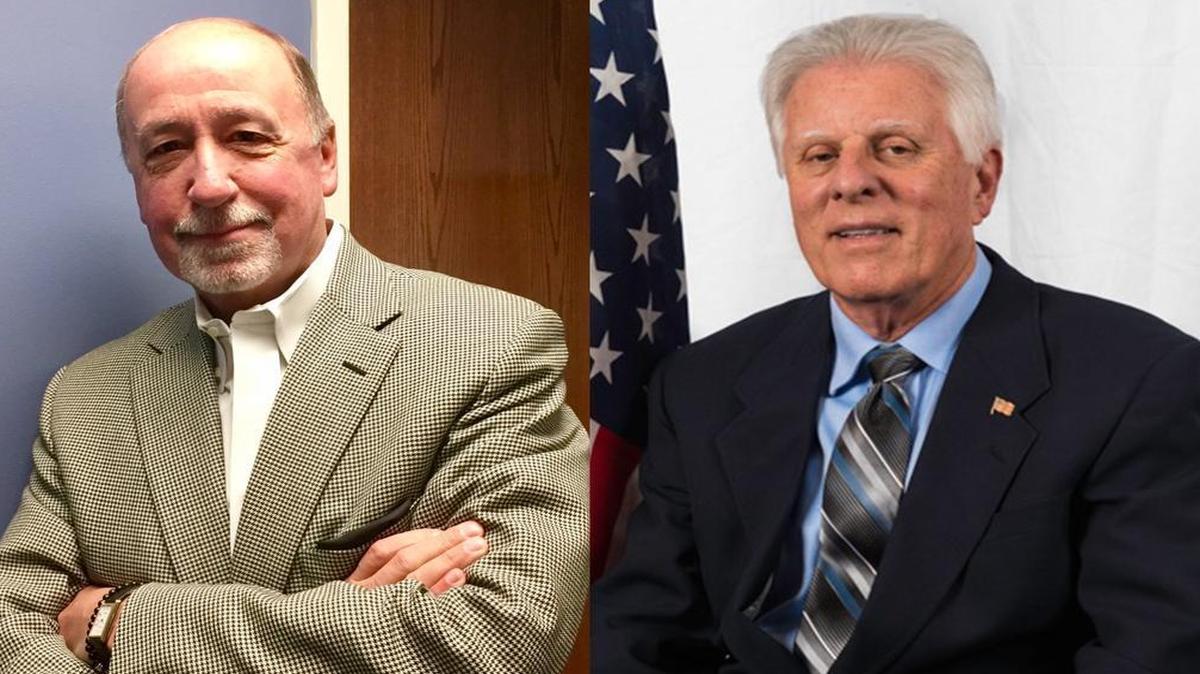 Swansea Treasurer Michael Leopold (left) is challenging current Swansea Mayor Ken Mueller (right), who is running for re-election in the April 4 election.