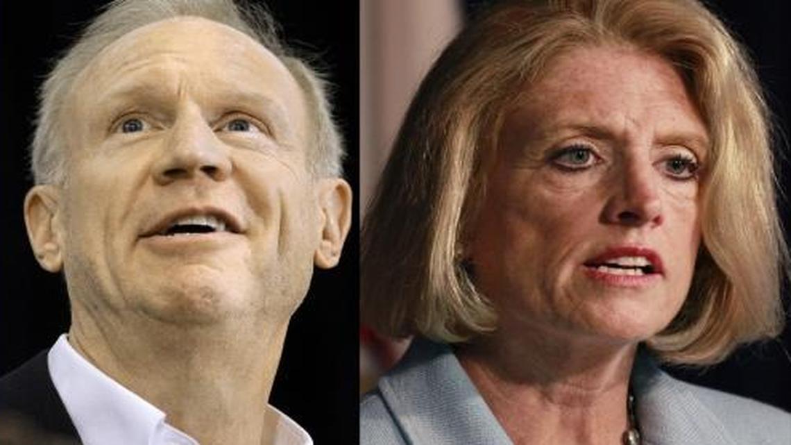 From left to right: Sen. Mark Kirk; Gov. Bruce Rauner; Comptroller Leslie Munger; and Sen. Kirk Dillard, who are all skipping the Republican National Convention.