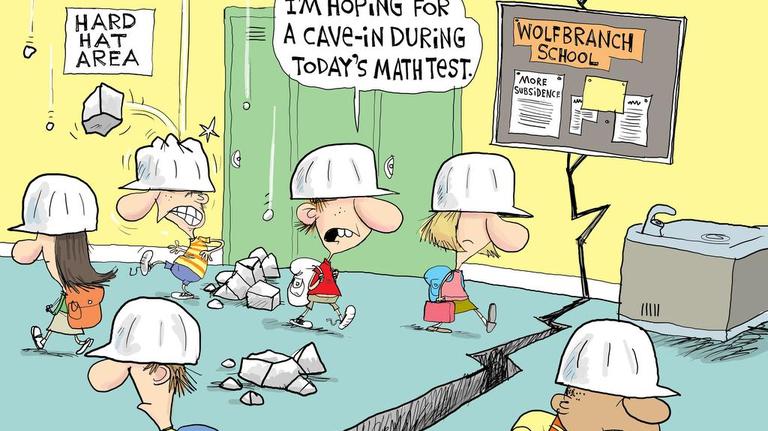 Glenn McCoy: School hallway hard hat area