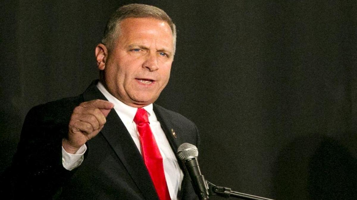 U.S. Rep. Mike Bost speaks during the 12th Congressional District debate Thursday night in Belleville. The Republican from Murphysboro is in his first term and is endorsed by the News-Democrat Editorial Board for re-election.