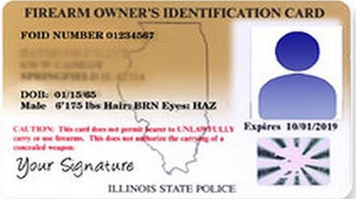 Sample version of an Illinois Firearm Owner’s Identification card.
