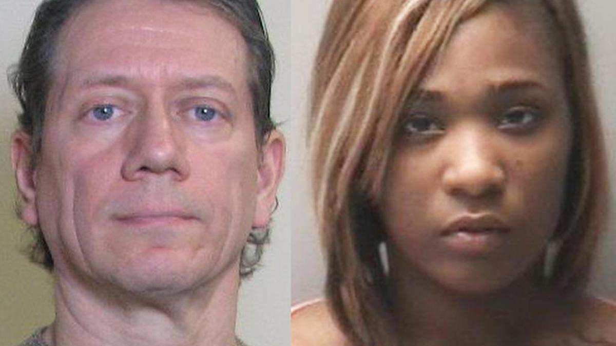 Former Granite City Police Lt. Thomas Paul and Lamonica Henderson in police booking photos.