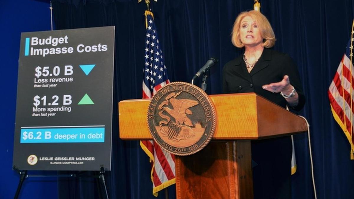 Illinois Comptroller Leslie Geissler Munger warned this week that Illinois spending without a budget is in a $6.2 billion hole that if unchecked will grow to about $12 billion by July.