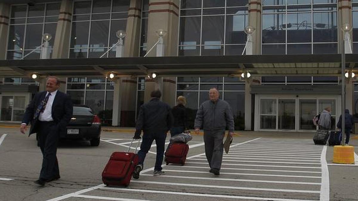 Eight members of the St. Clair County Board on Monday tried to wrest control of big ticket spending at the county-owned MidAmerica Airport from the Public Building Commission. They failed. Here, County Board Chairman Mark Kern leaves the airport terminal in 2013.