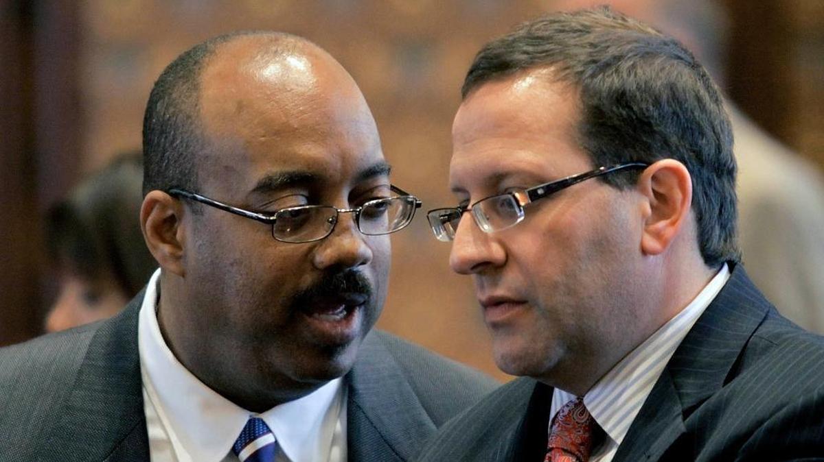 Illinois Sen. James Clayborne, D-East St. Louis, and Sen. Ira I. Silverstein, D-Chicago. Clayborne is leaving the Senate after getting state jobs for his lady friends. Silverstein is not leaving, even after he became the poster boy for sexual harassment at the Illinois capital. He lost his leadership spot and the $20K stipend that went with it, but he’s still in office and seeking re-election against a field of primary opponents with little hope the party will back him.