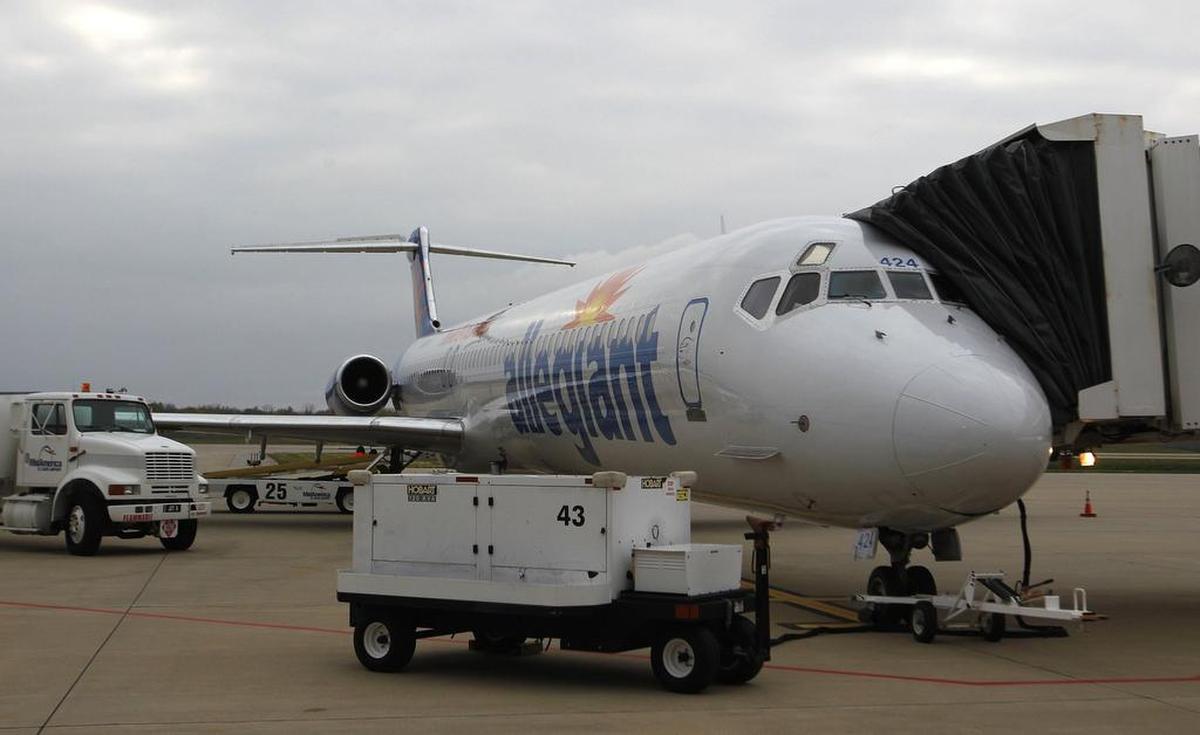 Allegiant Airlines is the only passenger carrier at MidAmerica St. Louis Airport. A data analysis showed it had the worst in-flight mechanical failure record of the 11 largest airlines, with 12 failures per 10,000 flights.