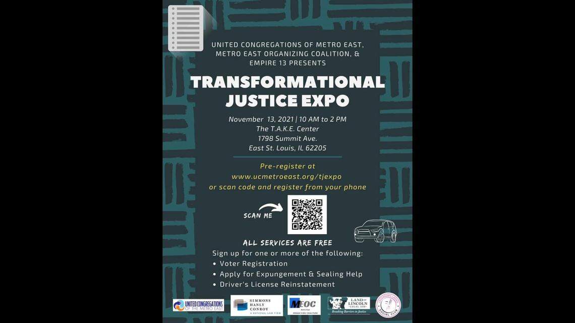 The Transformational Justice Expo will take place in East St. Louis on Nov. 13