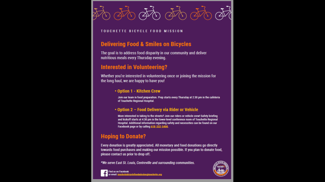 Touchette Regional Hospital started its Bicycle Food Mission to address food insecurity in the area