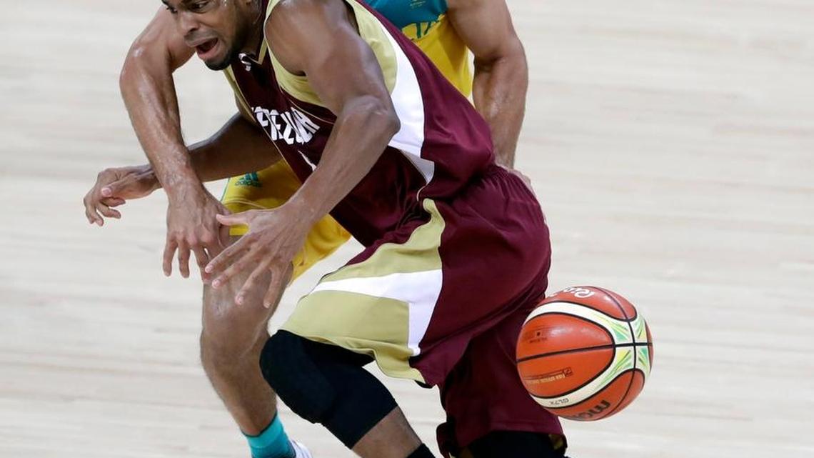 Belleville native and Althoff High graduate Kevin Lisch, shown here playing defense from behind, played for Australia at the 2016 Summer Olympics in Rio de Janeiro, Brazil.