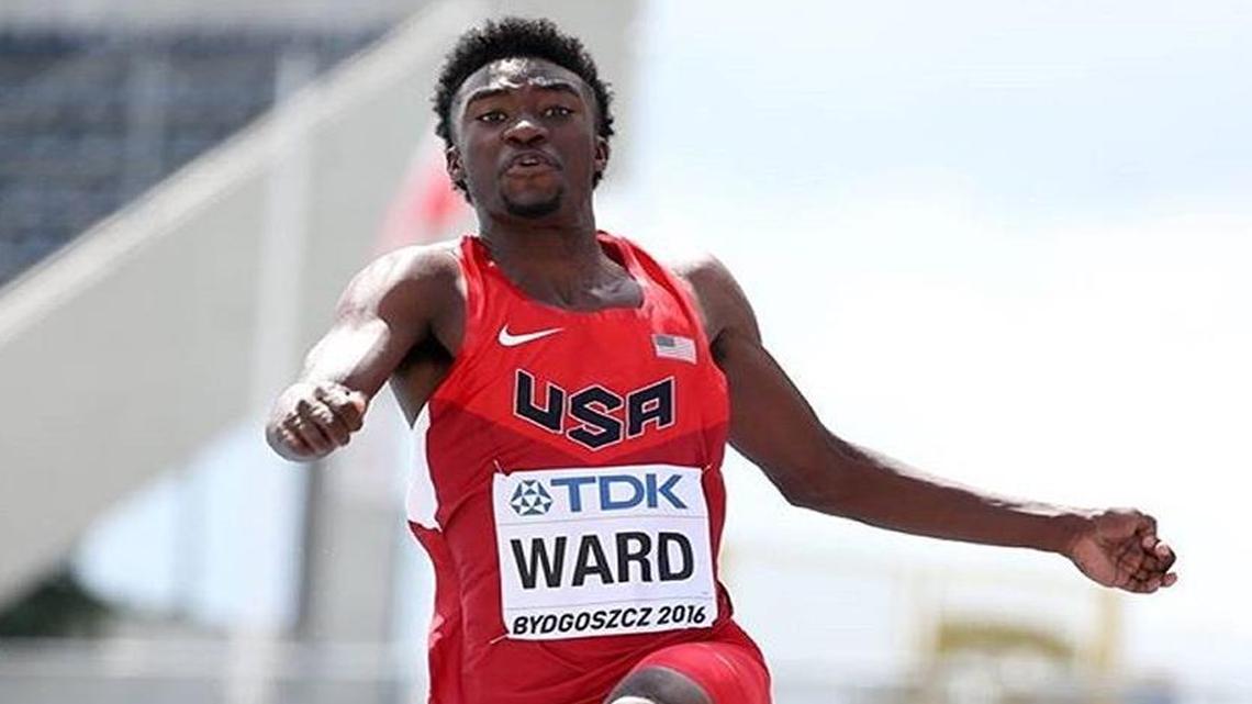 Cahokia native Ja’Mari Ward earned his second straight national title by winning the long jump at the USA Track and Field Junior Outdoor Championships on Friday in Sacramento, Calif.