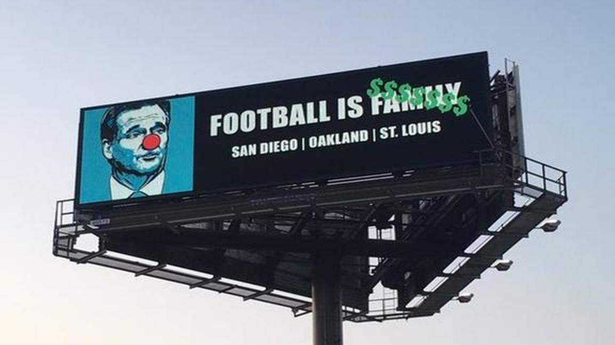 San Diego resident Joseph MacRae is raising money to post more anti-NFL billboards around Los Angeles.